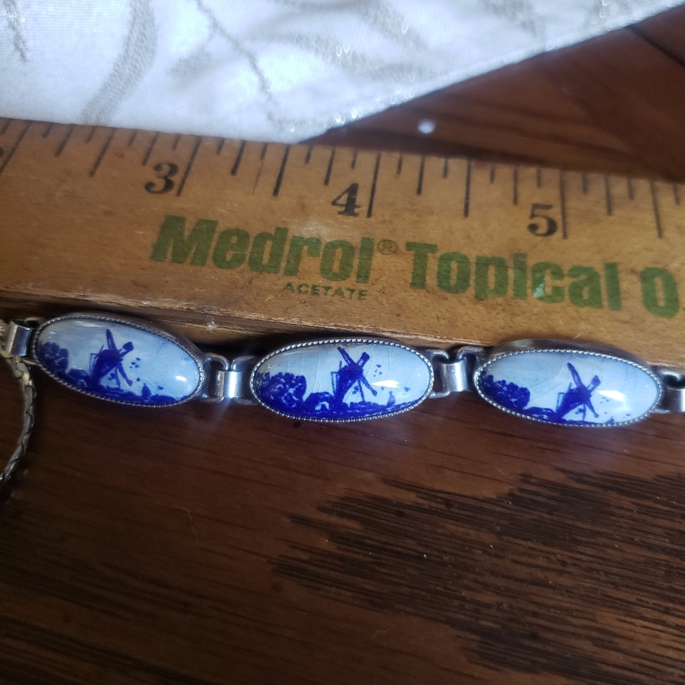 COPY - Vintage Delft Blue windmill bracelet